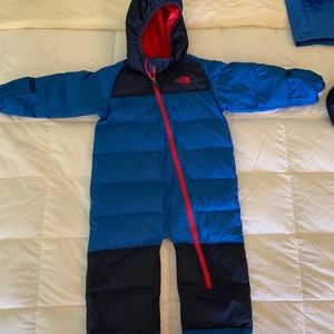 The north face lil’ snuggler down suit size 18-24m